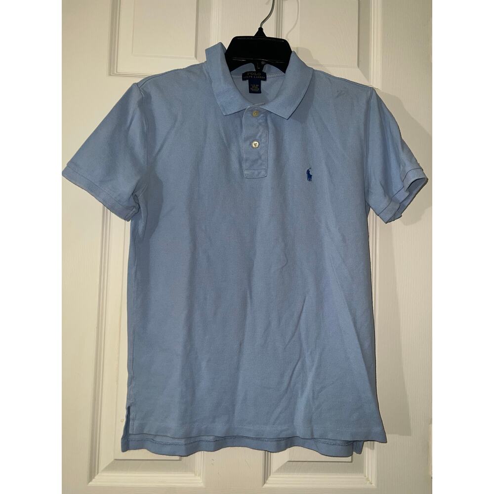 Polo Ralph Lauren Polo Shirt Boys Sz L Large Baby Blue Pony Classic Youth